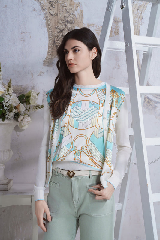 Maglia in seta stampata