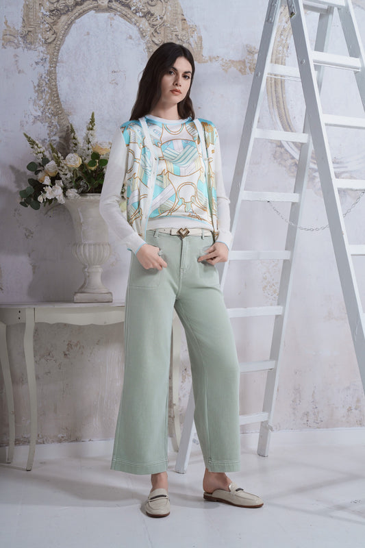 Cardigan in seta stampata