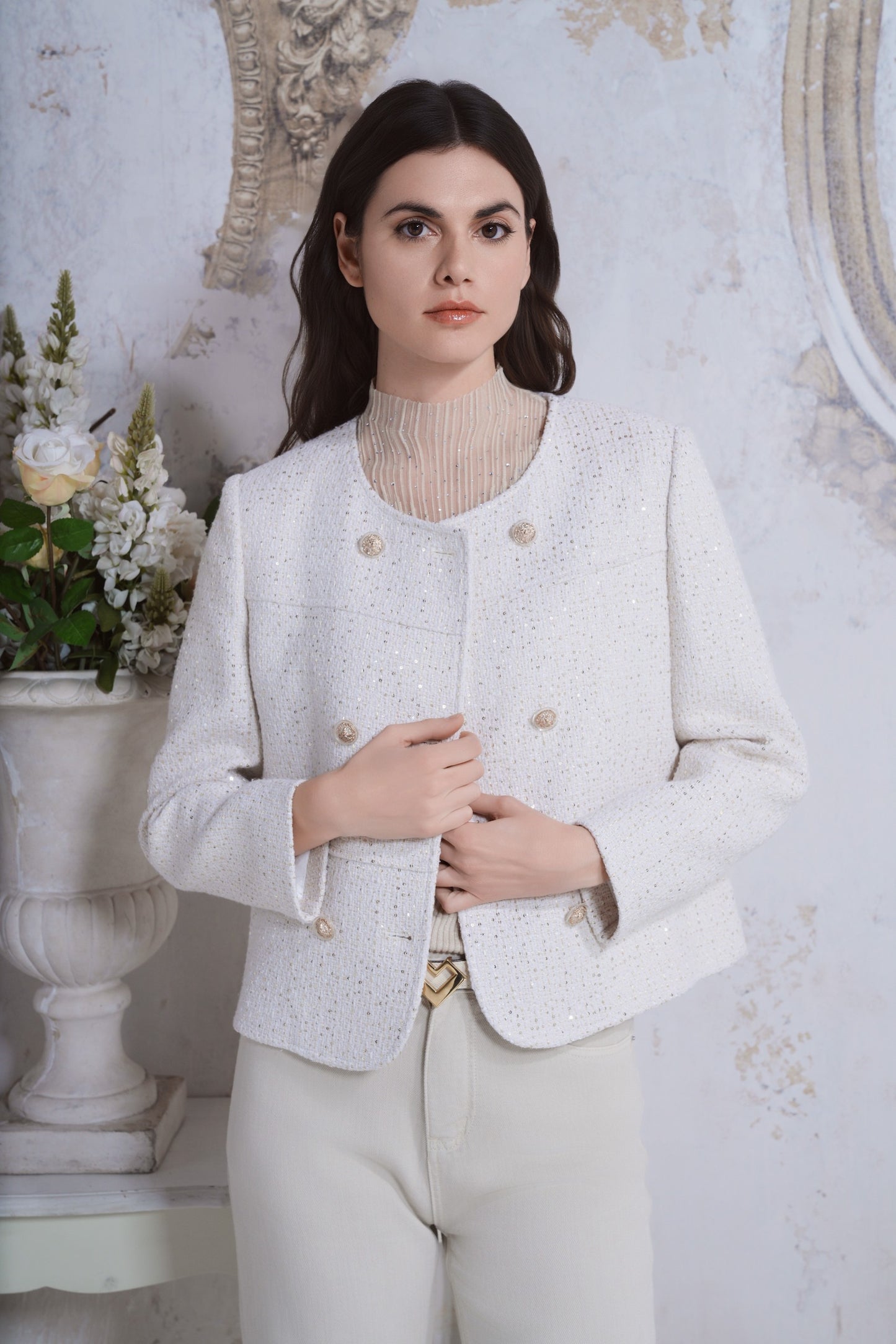Giacca in tweed metallico