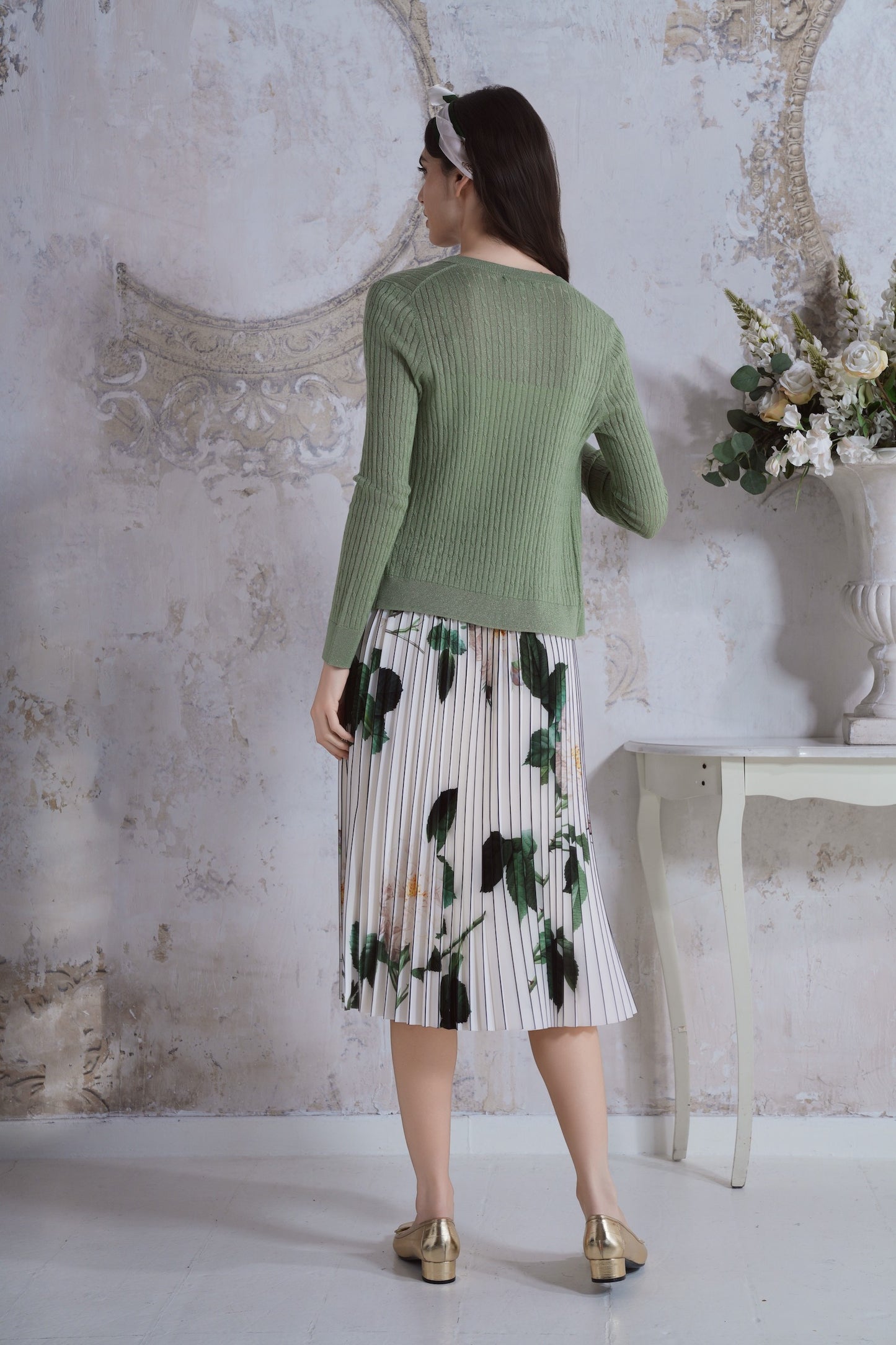 Cable knit cardigan