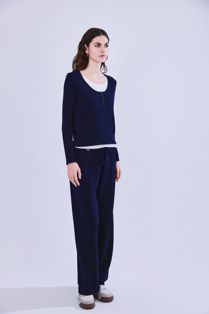 Pantalone - Completo pantalone e maglia finto doppio in lana