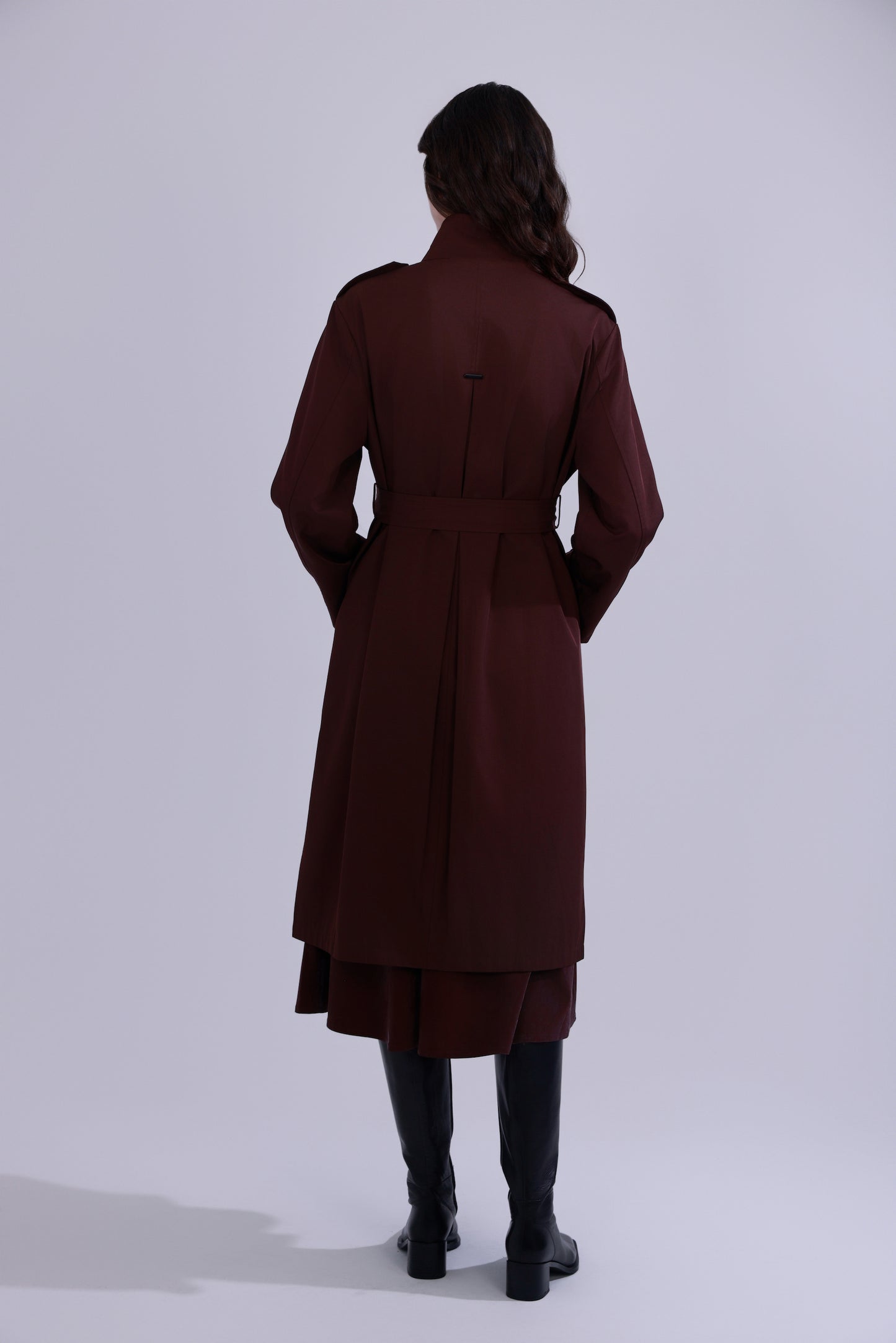 Trench coat con colletto alto