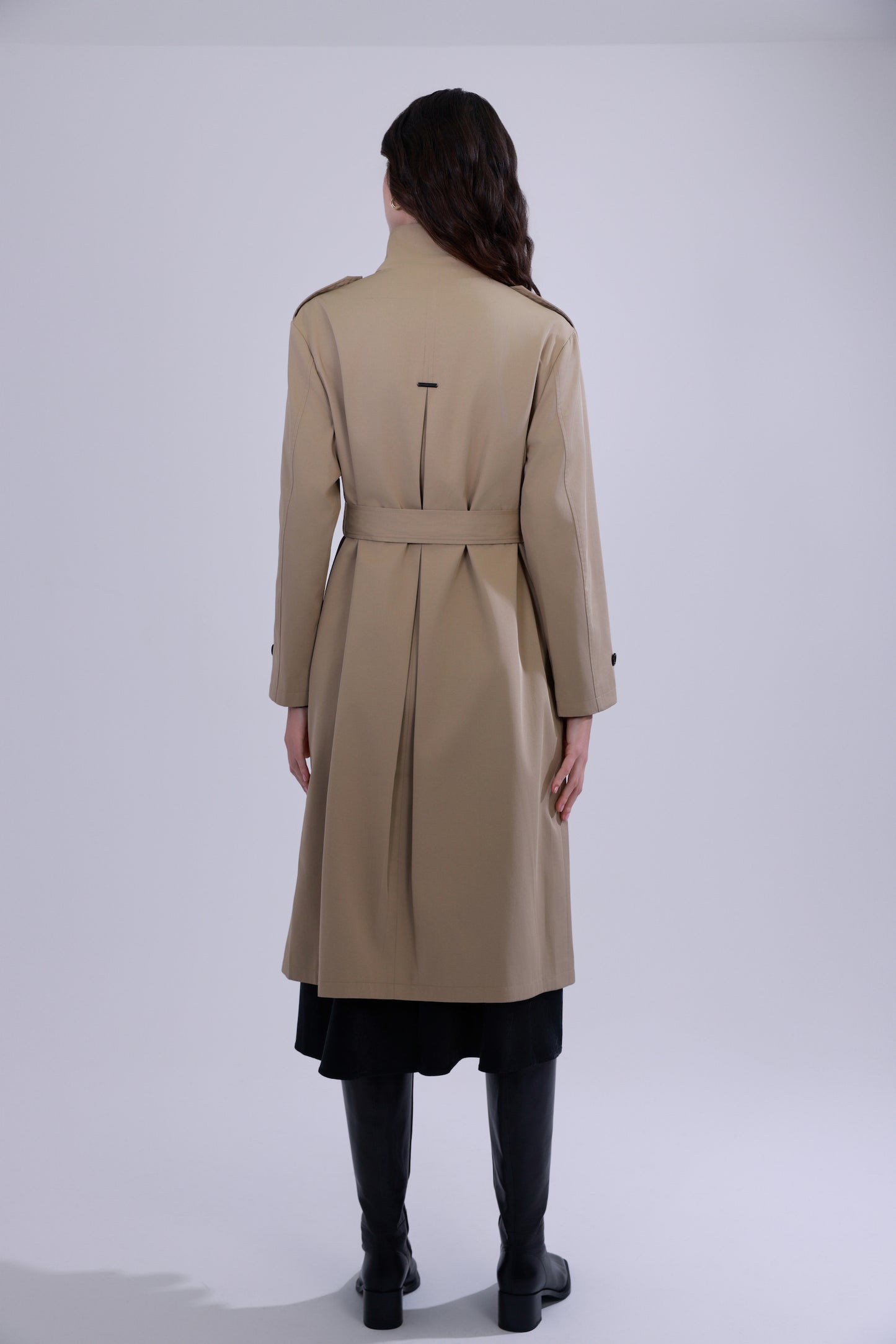 Trench coat con colletto alto