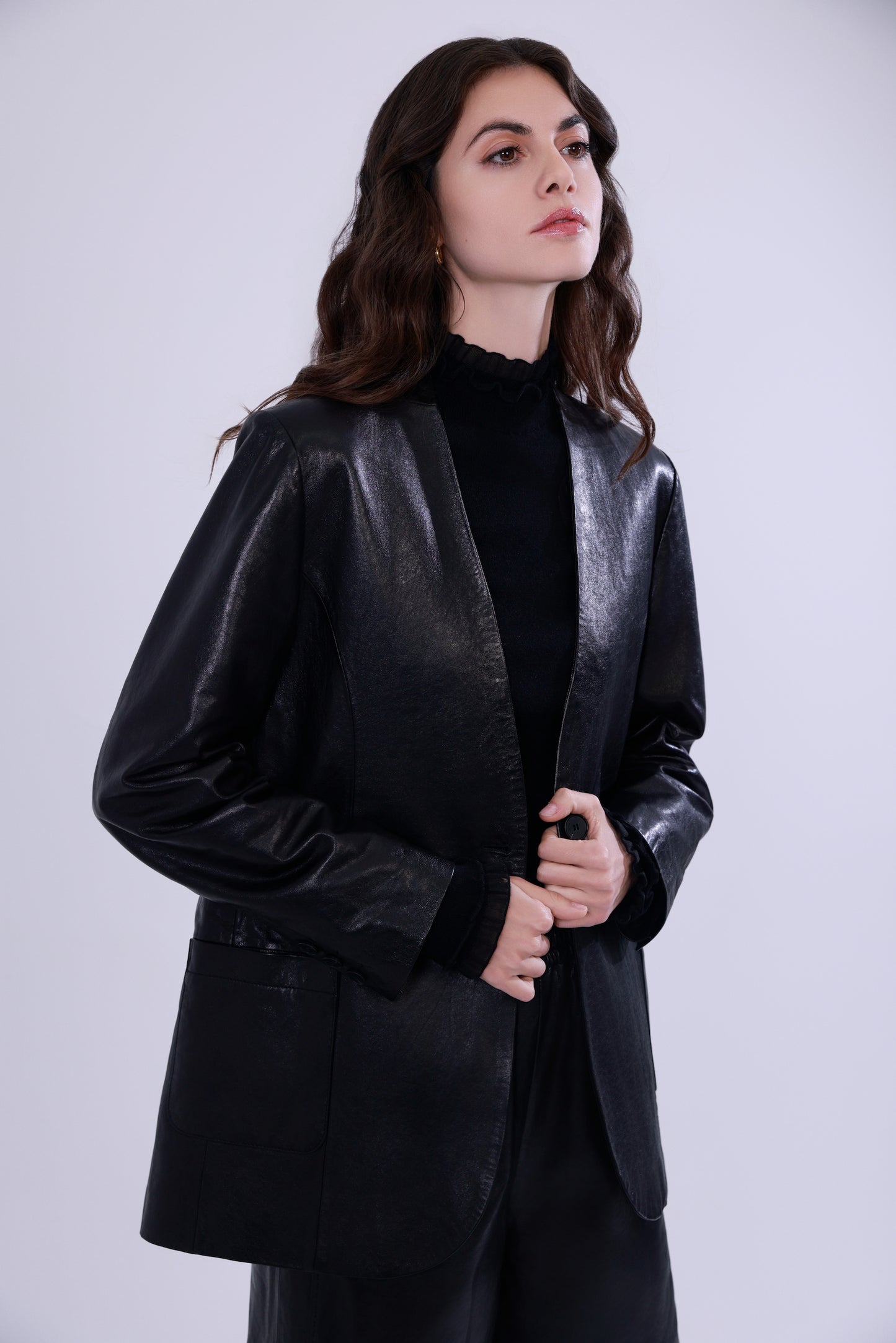 Emerald oil-waxed lambskin jacket
