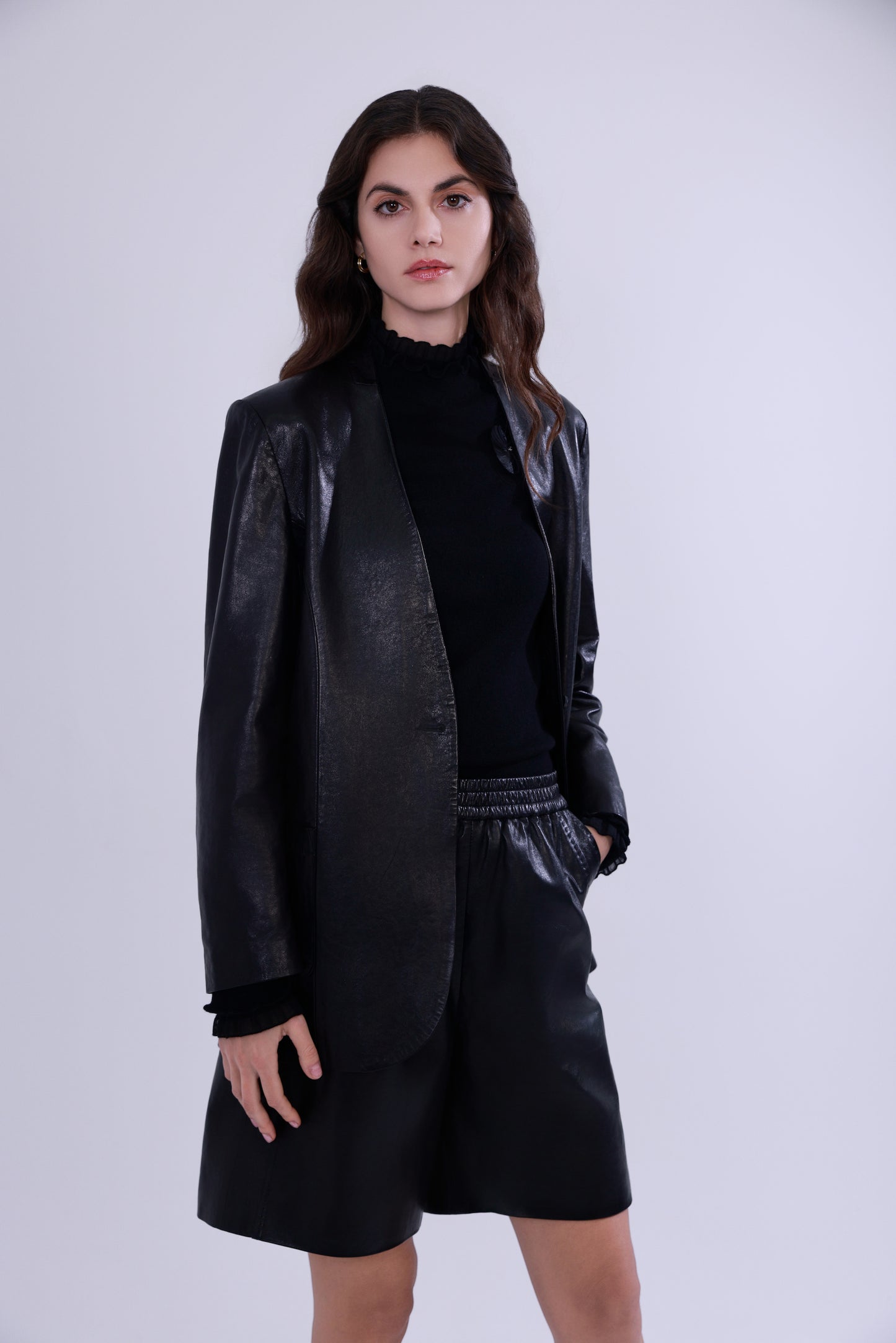 Emerald oil-waxed lambskin jacket