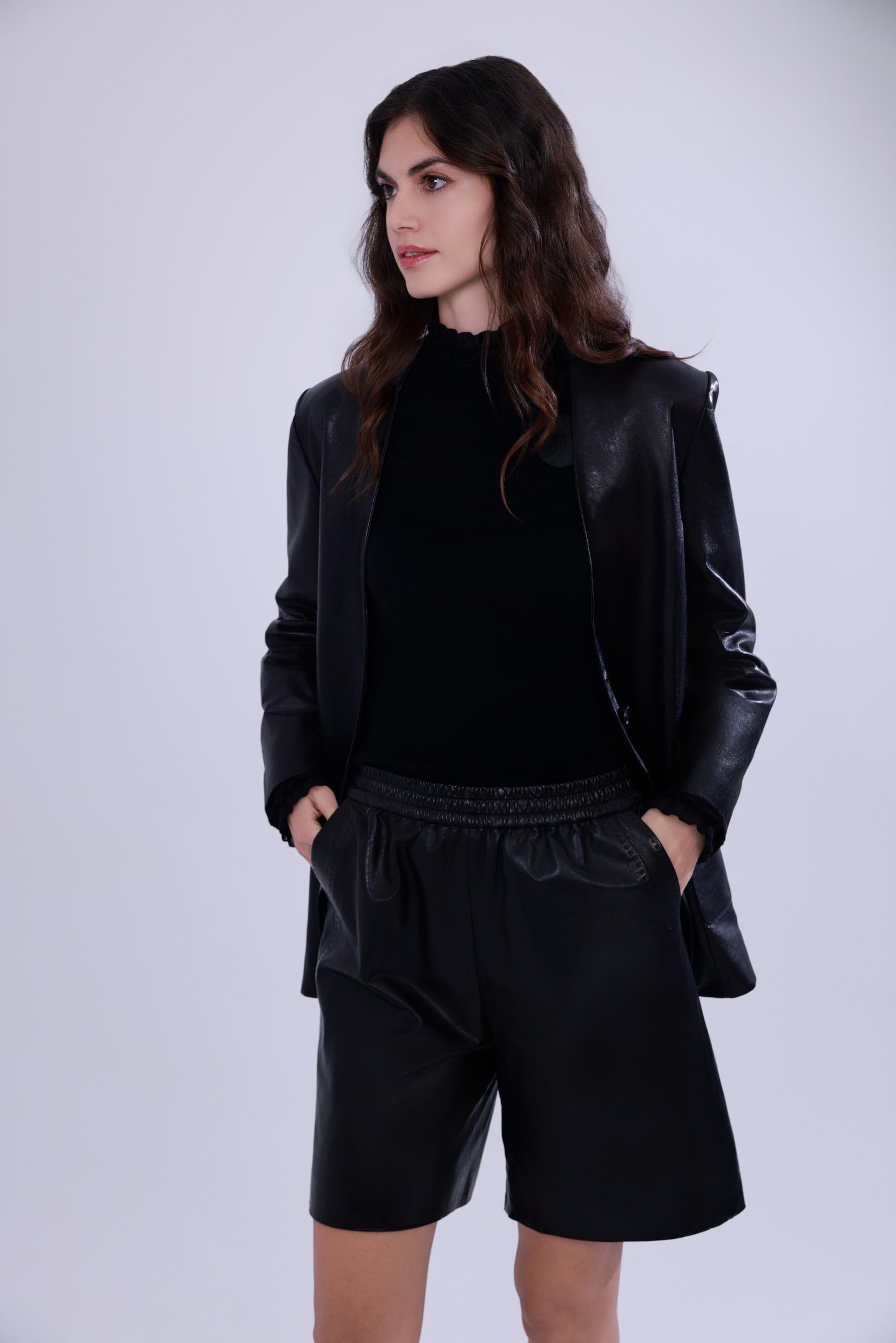 Emerald oil-waxed lambskin jacket