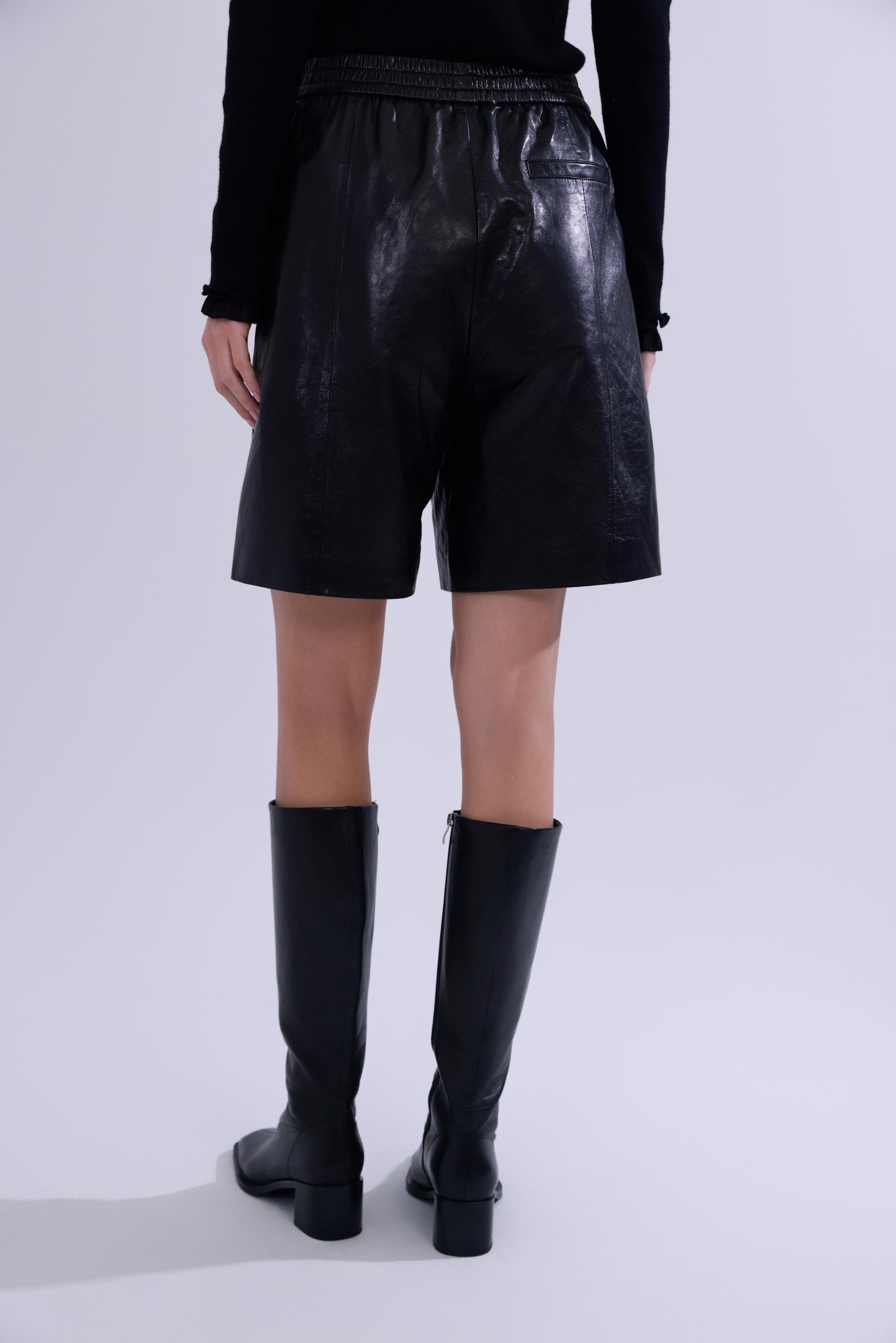  Emerald oil-waxed lambskin shorts