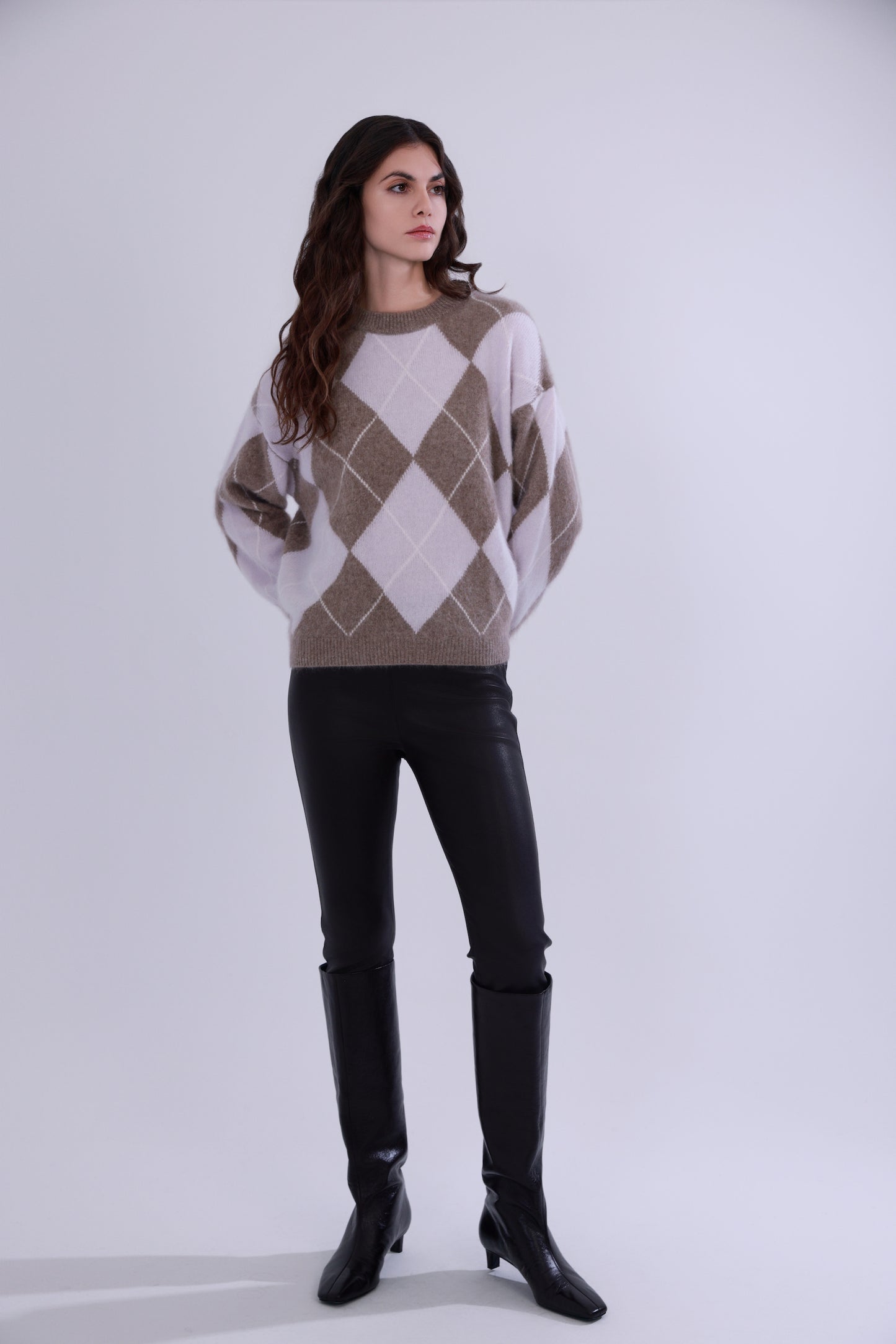 High-stretch sheepskin skinny pants