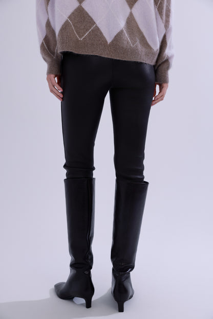 High-stretch sheepskin skinny pants