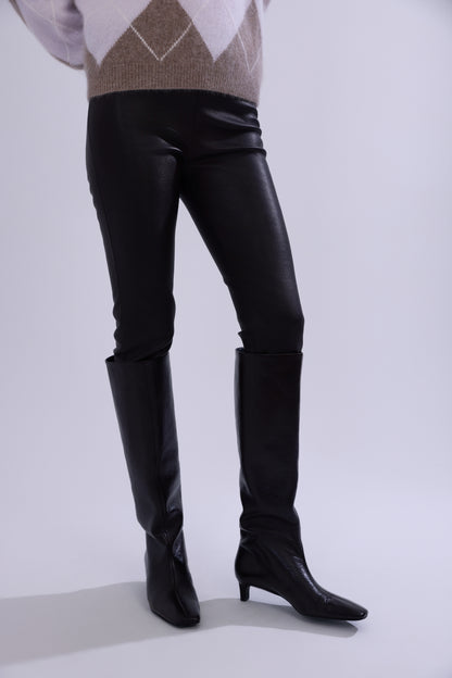 High-stretch sheepskin skinny pants