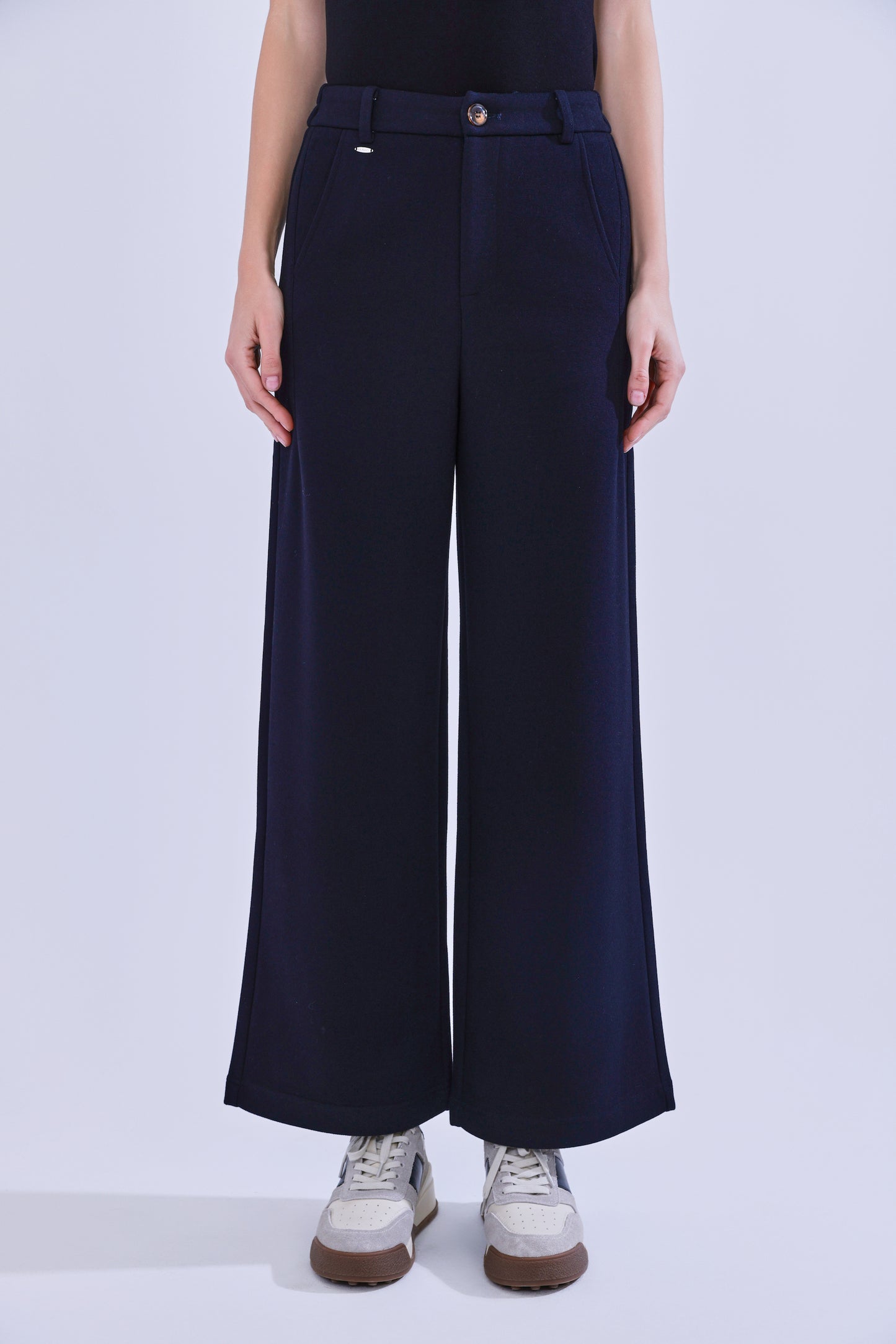 Wool blend warm straight pants
