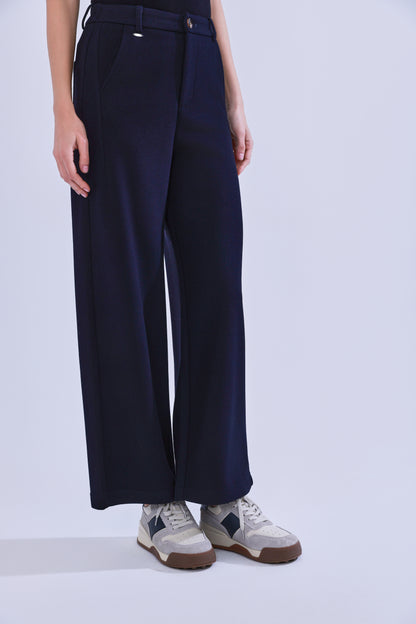 Wool blend warm straight pants