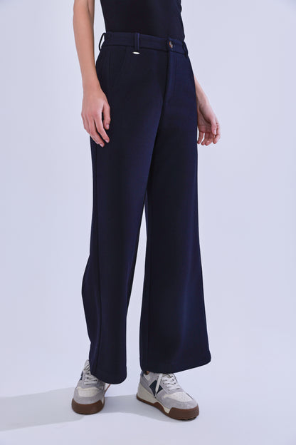 Wool blend warm straight pants