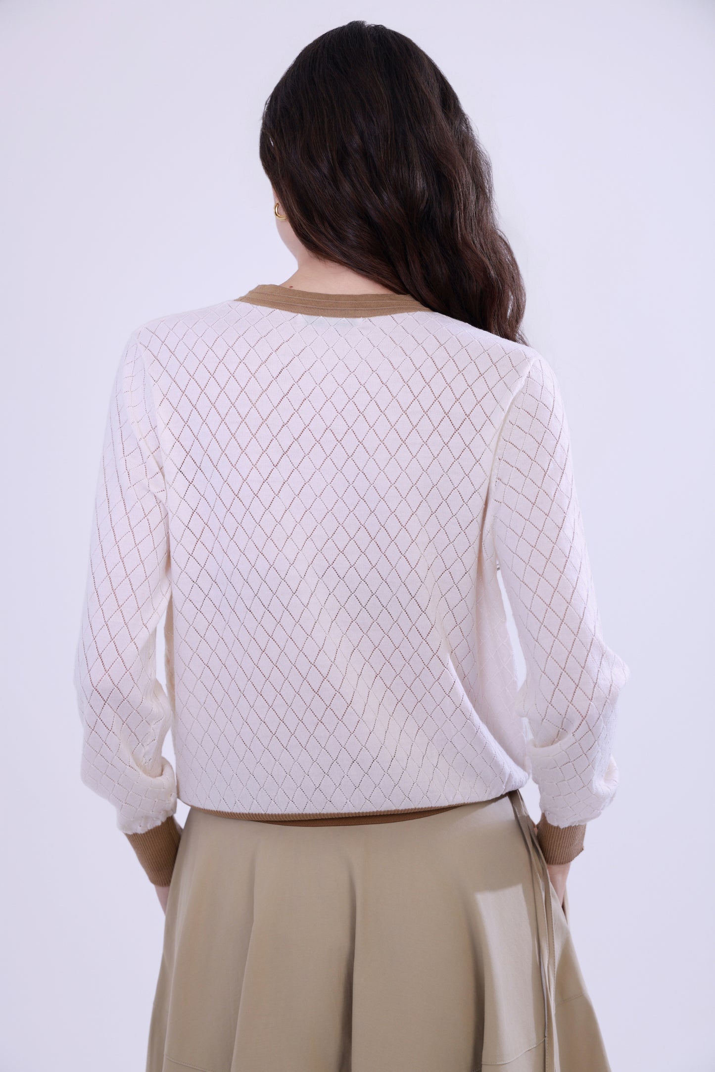 Cardigan in maglia stile petite Chanel con fiocco
