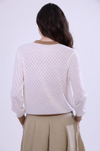 Cardigan in maglia stile petite Chanel con fiocco