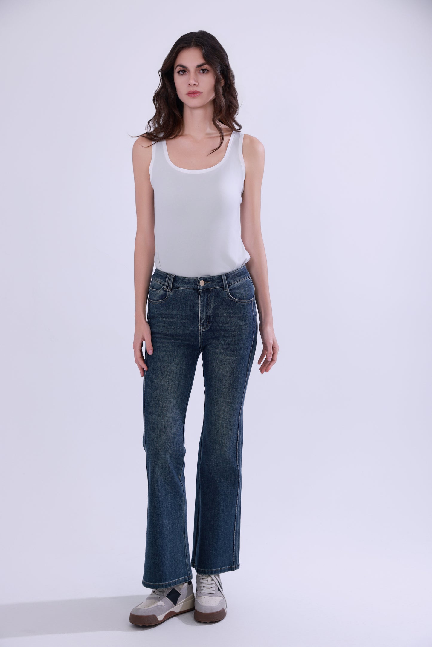 Two-tone layered tank top