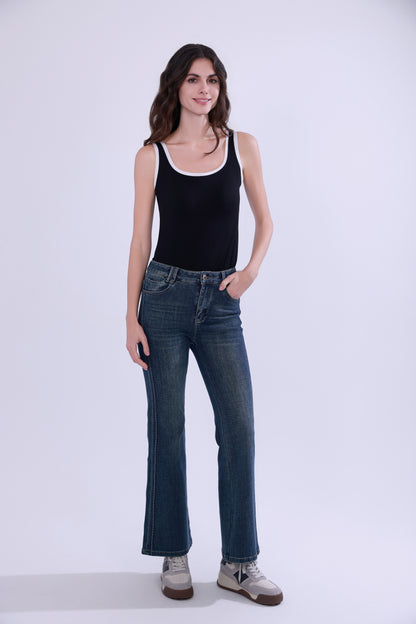 Two-tone layered tank top