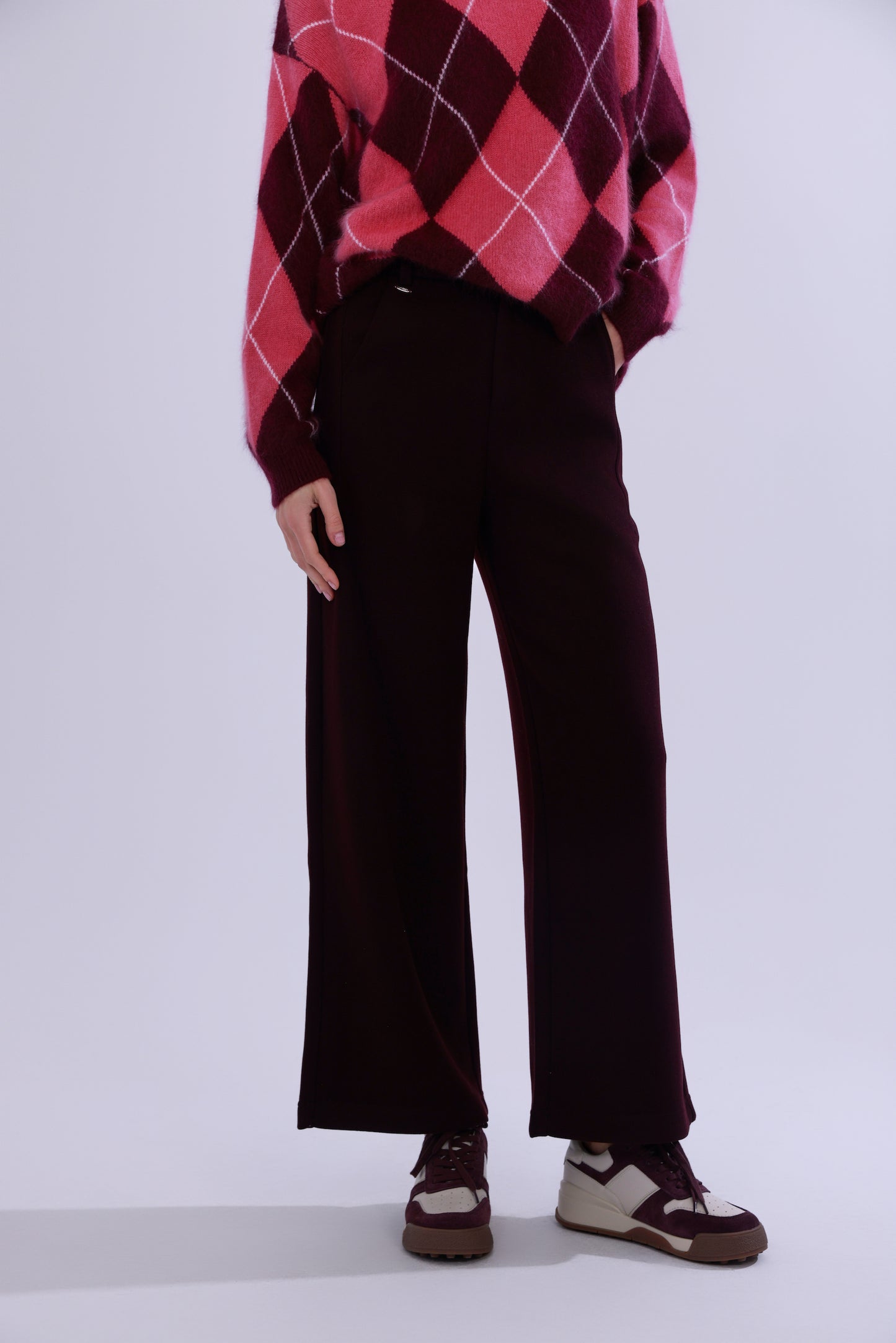 Wool blend warm straight pants