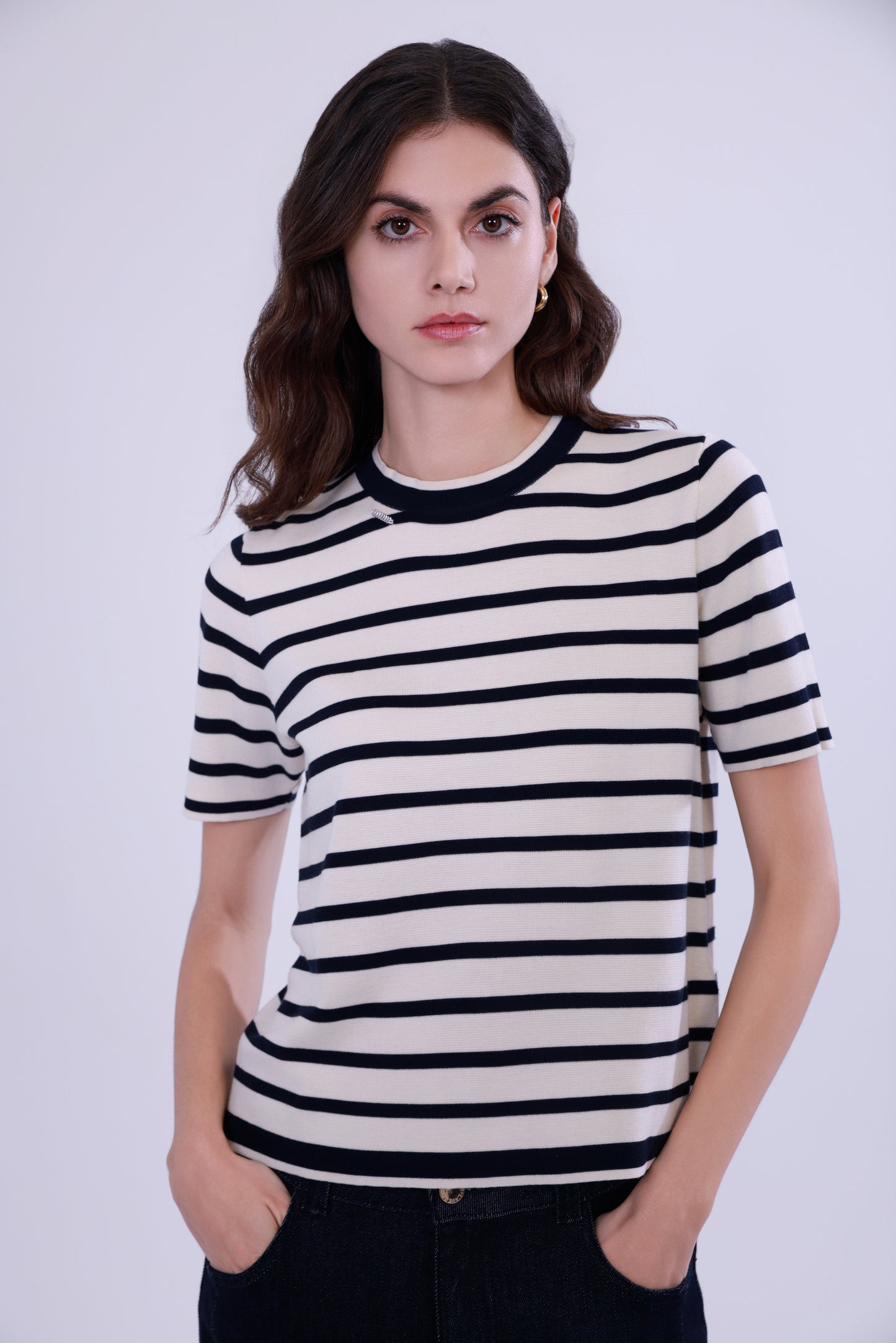 Striped knit set
