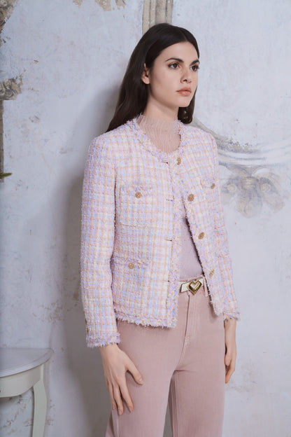 Giacca in tweed rosa