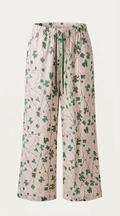 Verde Rigoglioso · Pantaloni Dritti in Lino
