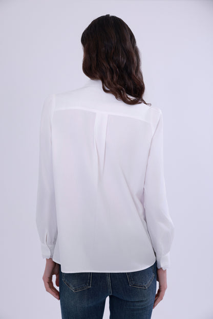 French palace style lace collar shirt