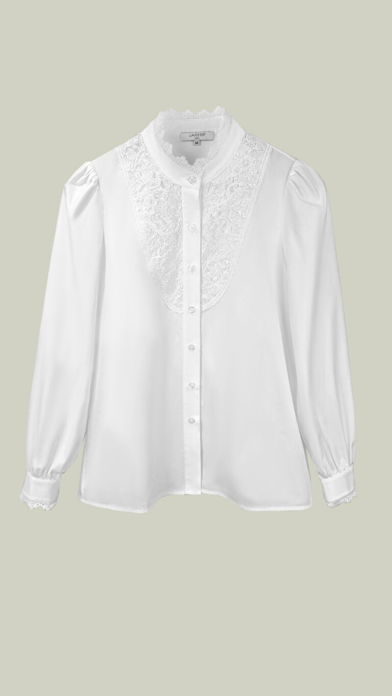 French palace style lace collar shirt