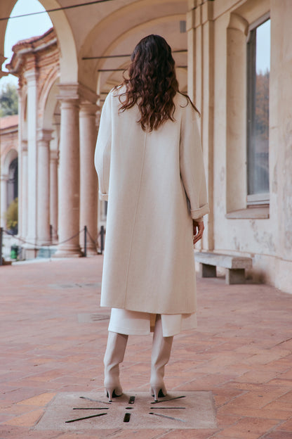 Camel wool blend two-piece coatt
