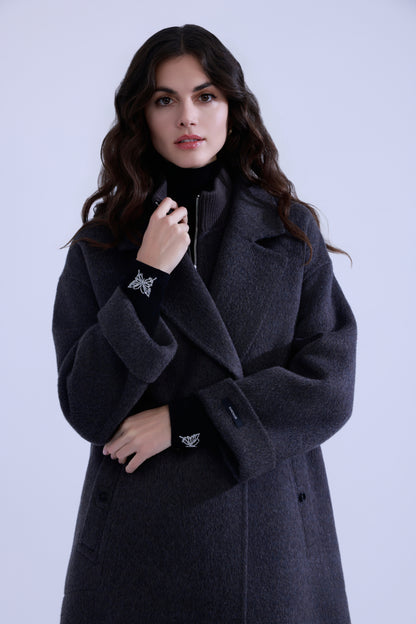Camel wool blend two-piece coatt