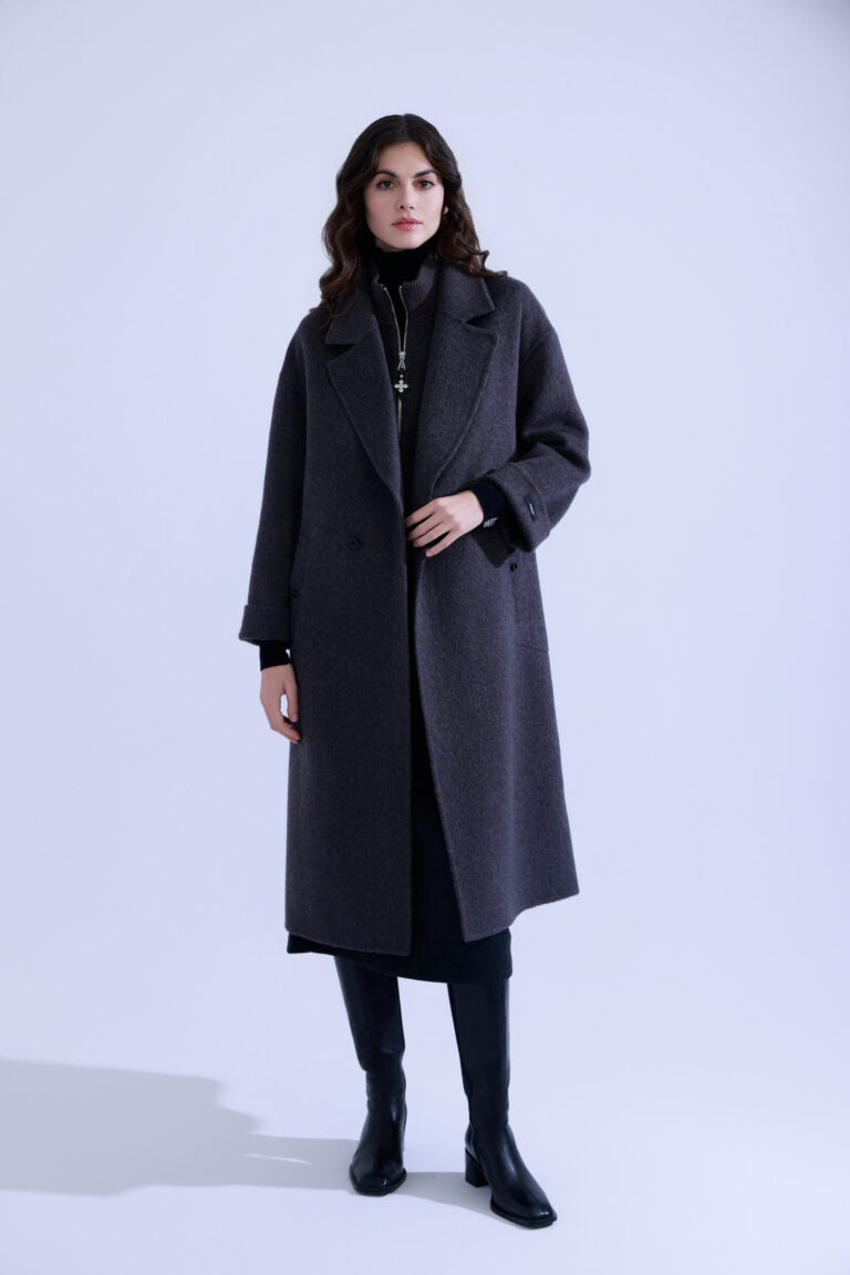 Camel wool blend two-piece coatt