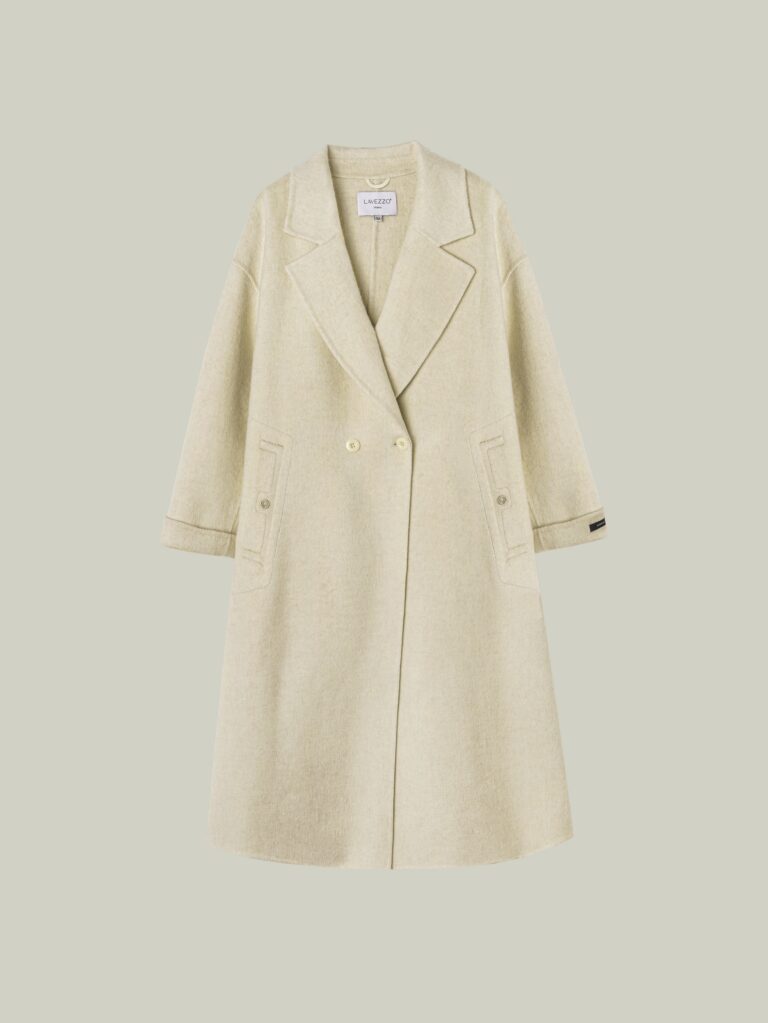 Camel wool blend two-piece coatt