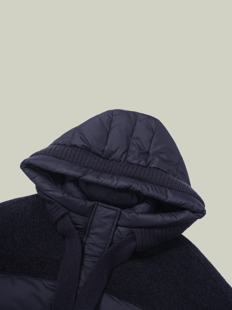  Wool & down mid-length coat