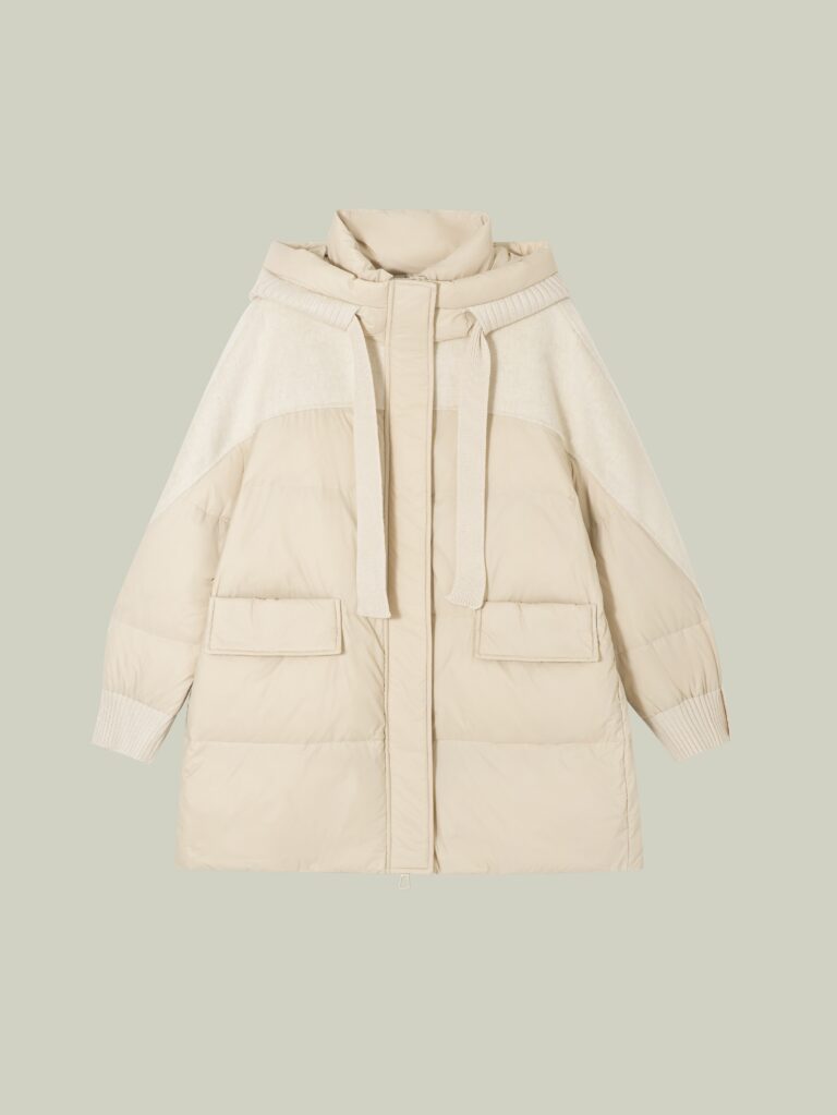  Wool & down mid-length coat