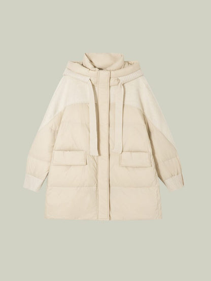  Wool & down mid-length coat
