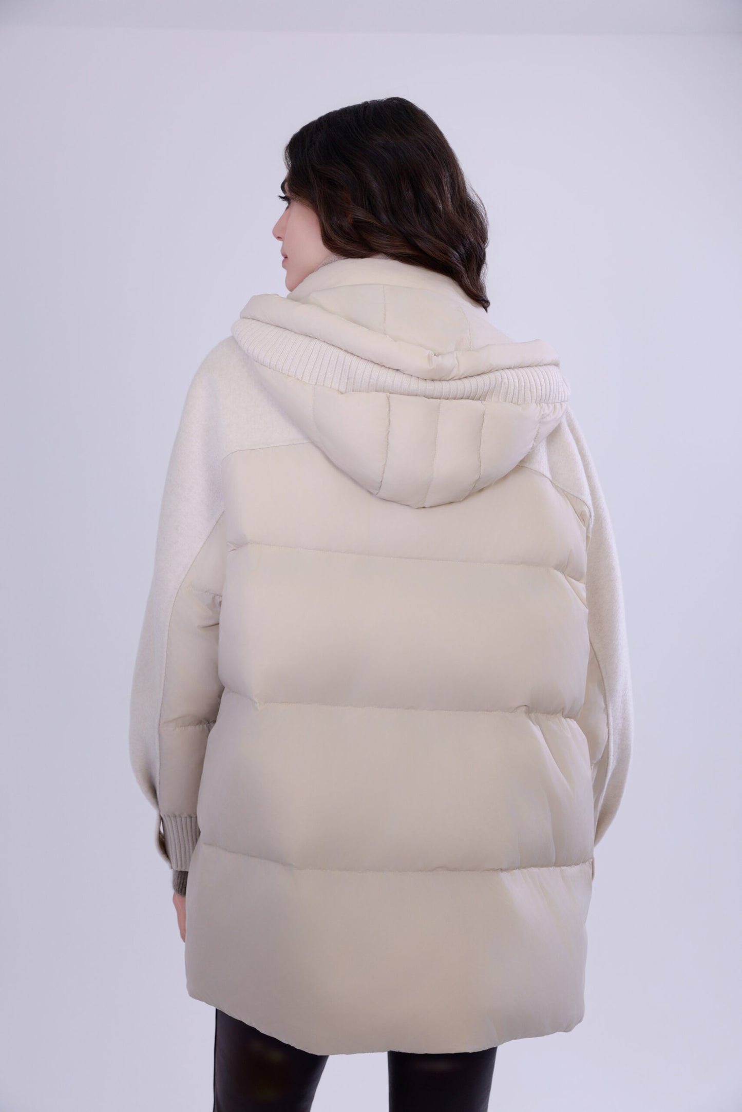  Wool & down mid-length coat