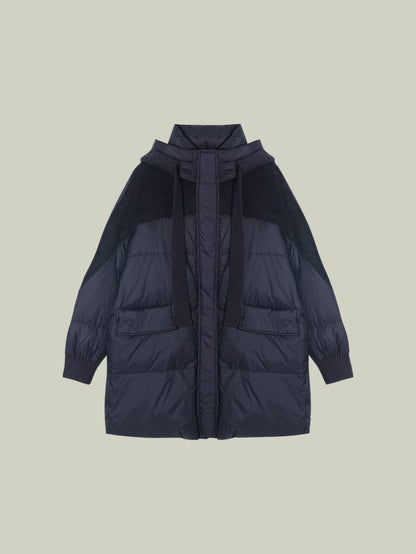  Wool & down mid-length coat