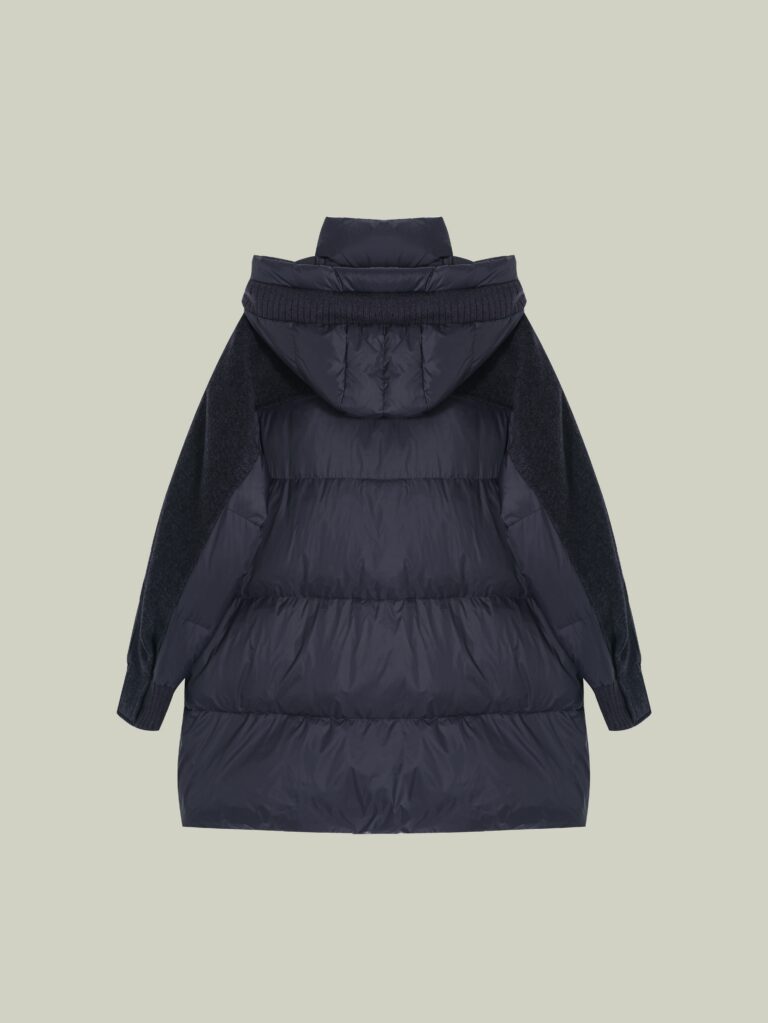  Wool & down mid-length coat