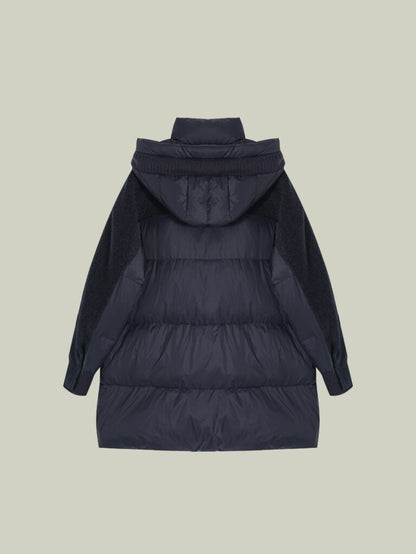  Wool & down mid-length coat