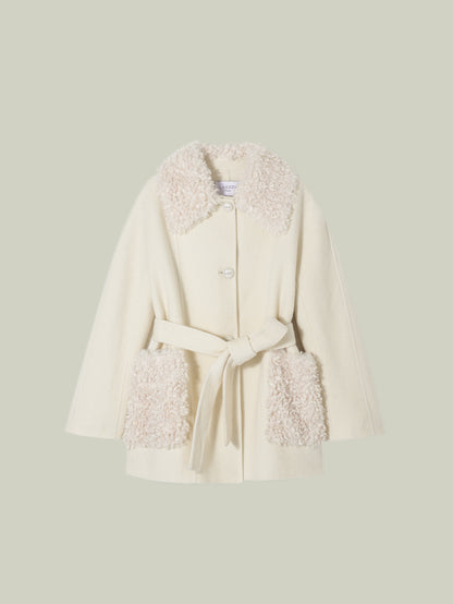  Toscana shearling trim wool-cashmere coat