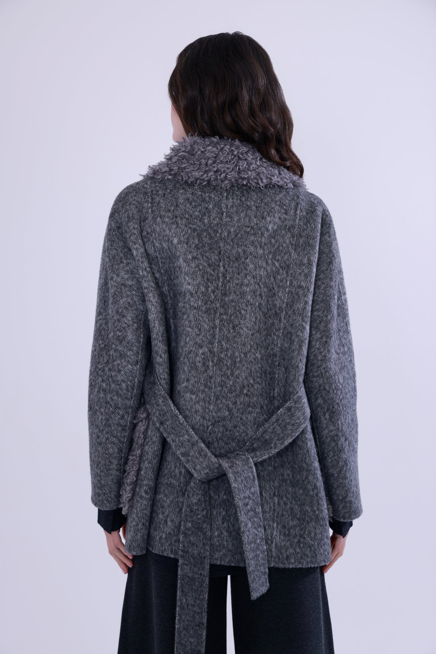  Toscana shearling trim wool-cashmere coat