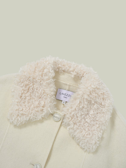  Toscana shearling trim wool-cashmere coat