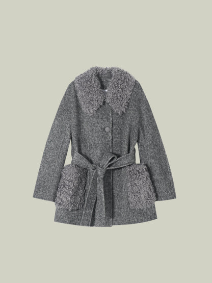  Toscana shearling trim wool-cashmere coat