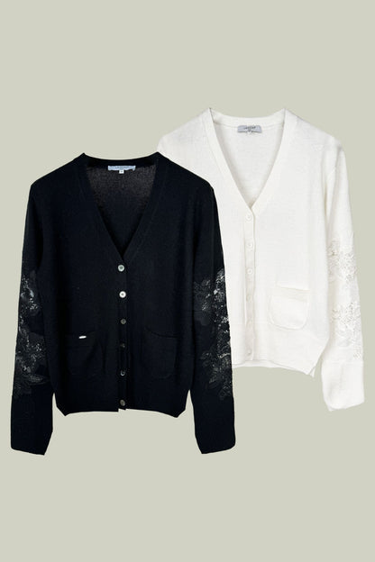 Lace cashmere cardigan