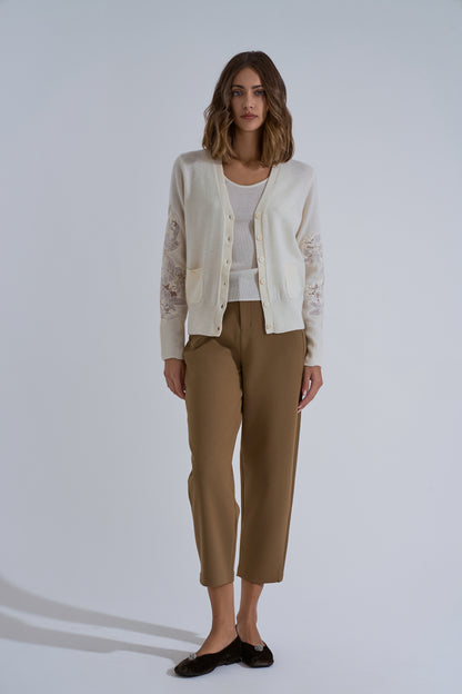 Lace cashmere cardigan