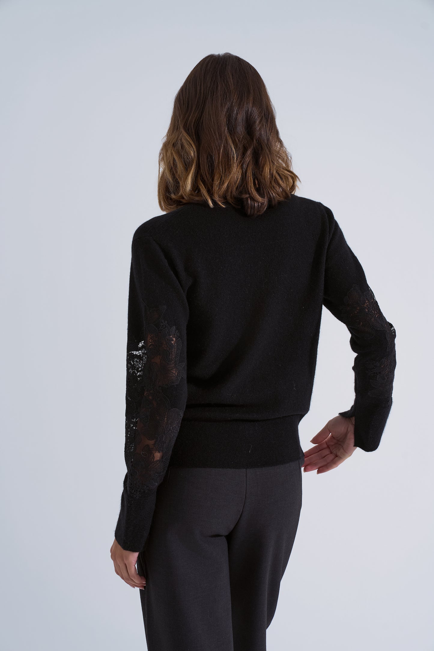 Lace cashmere cardigan