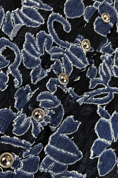 Abito jacquard in denim