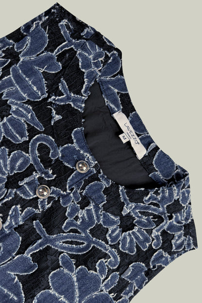 Abito jacquard in denim