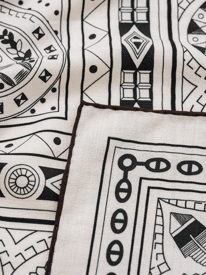 Foulard seta e lana stampa europea
