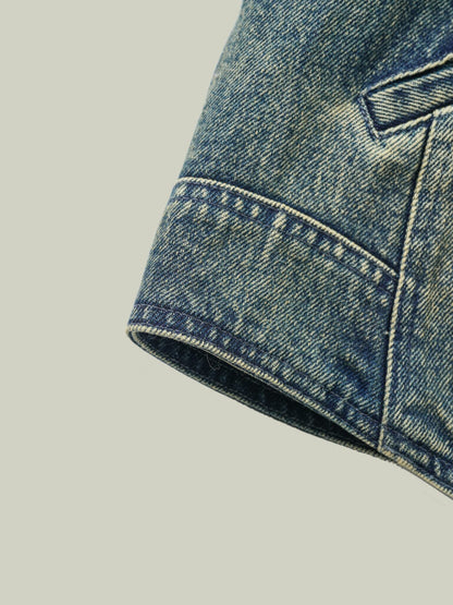  Denim down short jacket