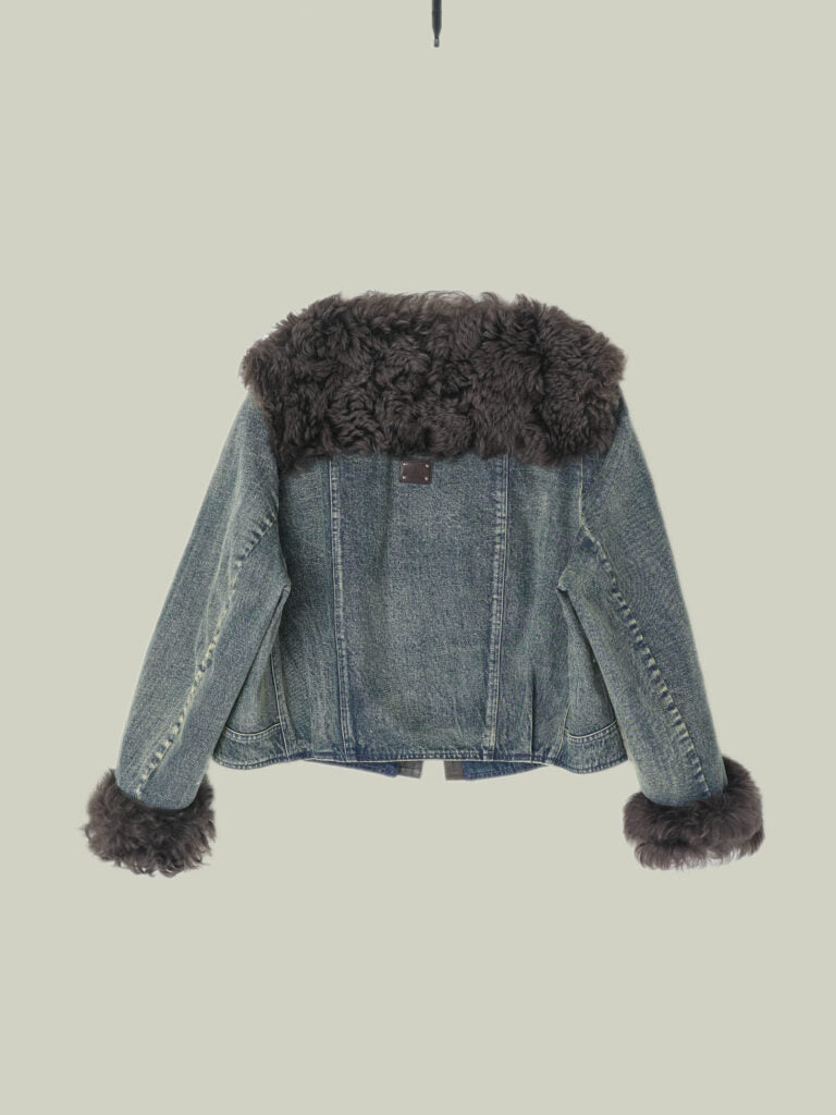  Denim down short jacket